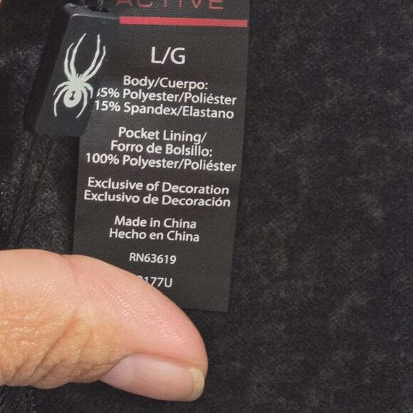 Spyder Active Womens Black Fleece Pullover Jacket Size L Half Zip Warm Stretch - Picture 7 of 14